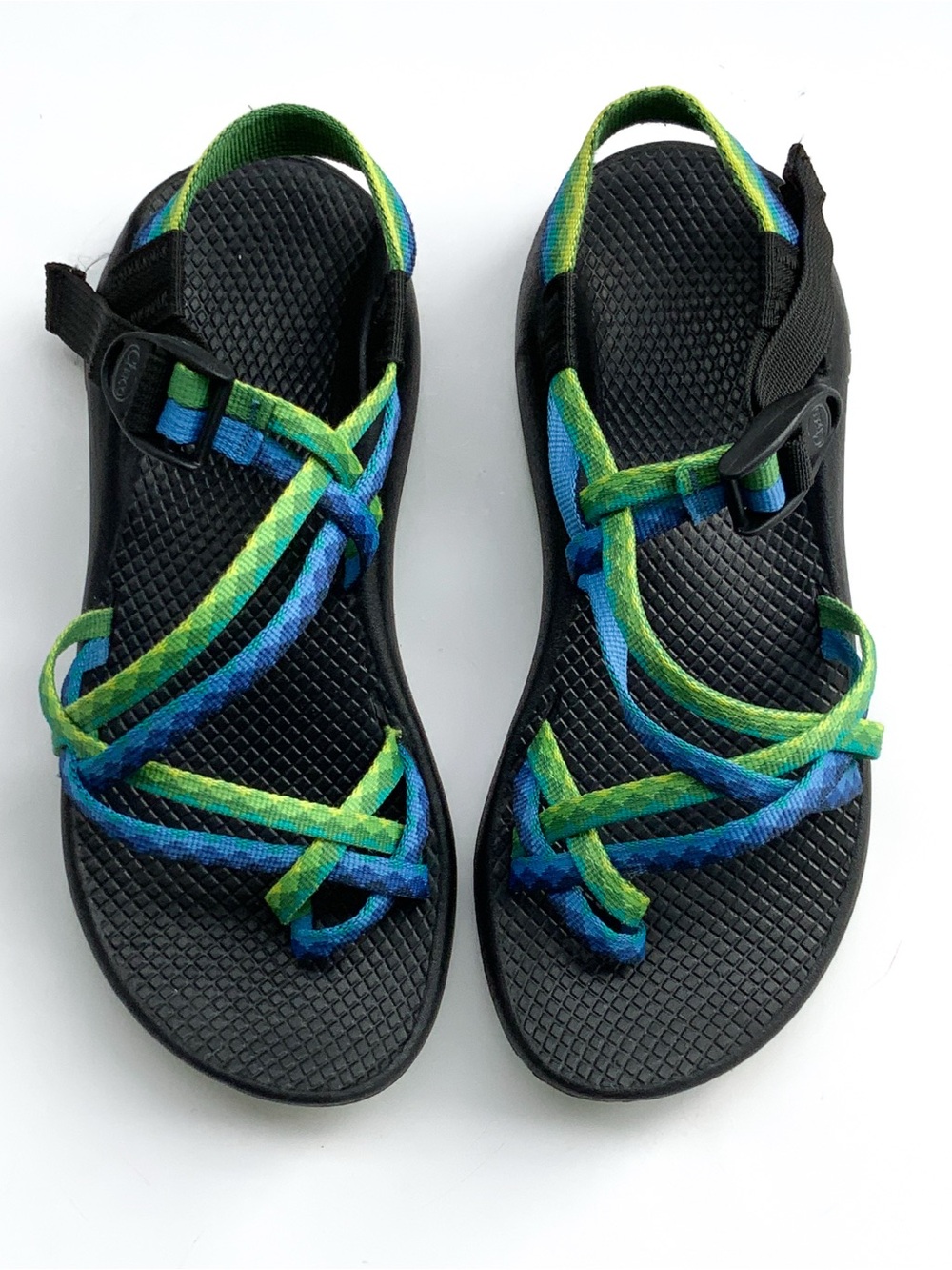 Chaco Green Blue Strappy Sandals Size 8